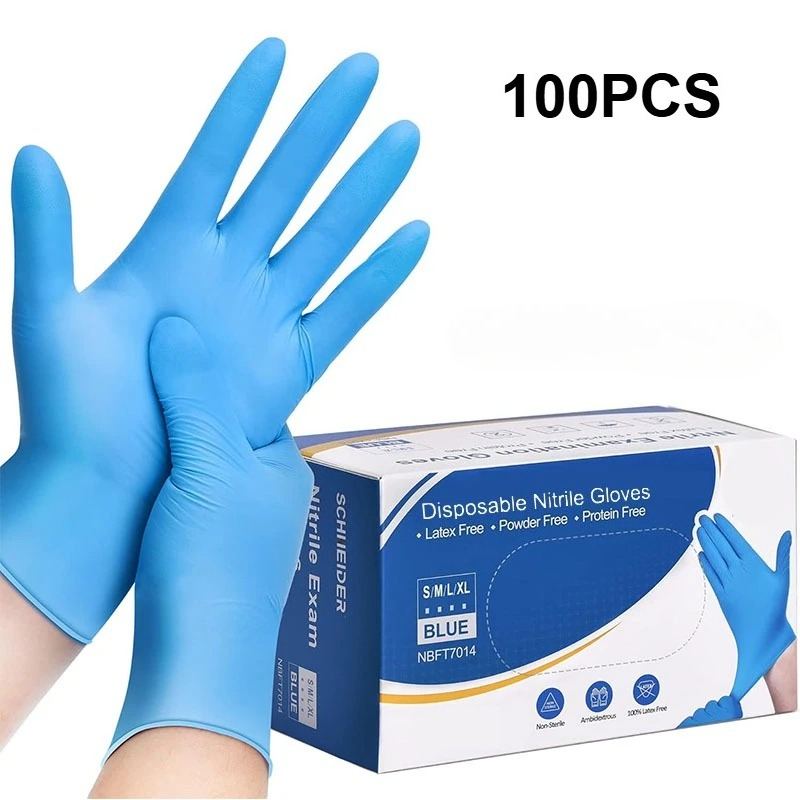 Nitrile Mechanic Glove - 100PCS Luvas Descartáveis de Nitrilo Azuis