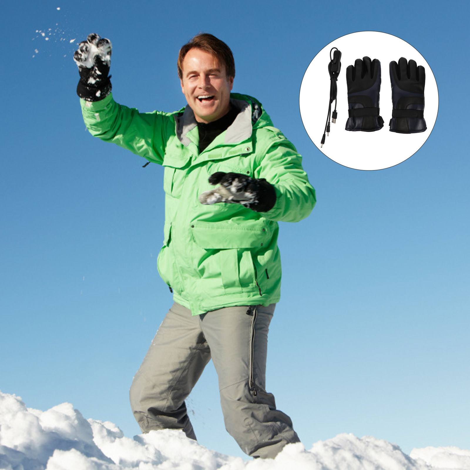 Winter Glove Insulated - 1 Par de Luvas Elétricas Aquecidas