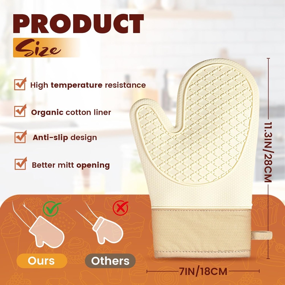 Luvas de Silicone Resistentes  - Oven Mitt Silicone avaliação e preço